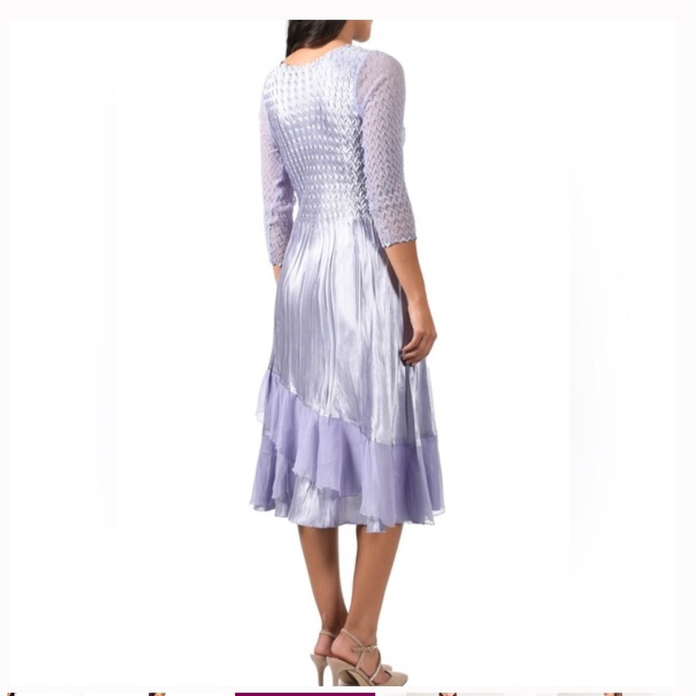 NWT KOMAROV V-Neck Three-Quarter Sleeve A-Line Midi Dress - Picture 2 of 12